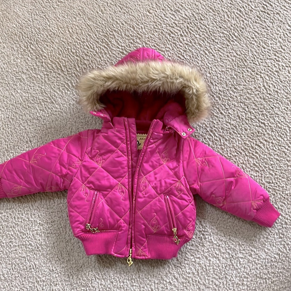 Baby Phat by Kimora Lee Simmons Girls Winter Puffer Faux Fur Jacket Size 3T